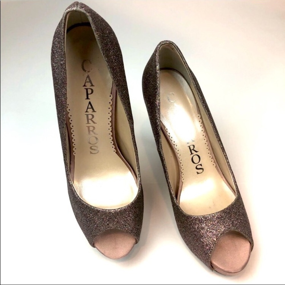 Caparros Glitter Chantelle Peep toe- 7 1/2